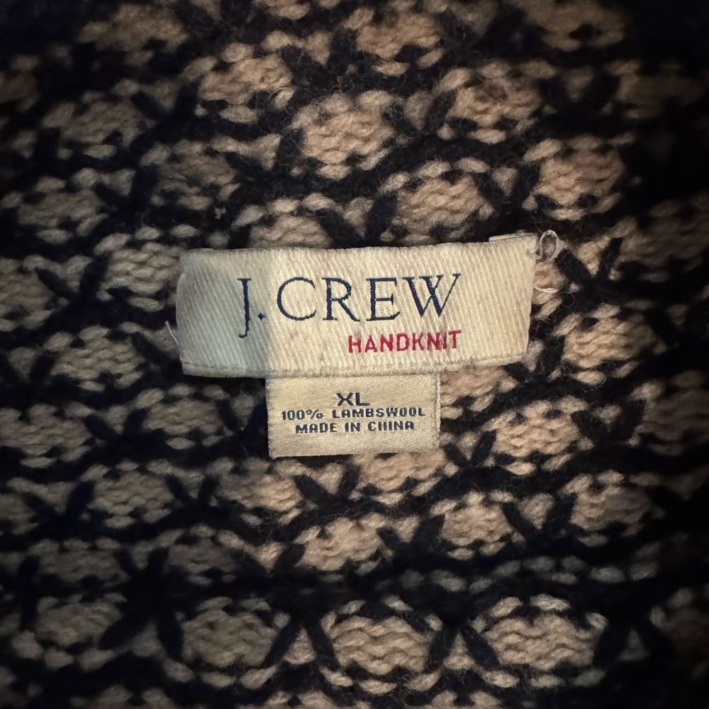 J. Crew Handknit Lambswool Sweater - Vintage with rare pattern - Picture 2 of 3